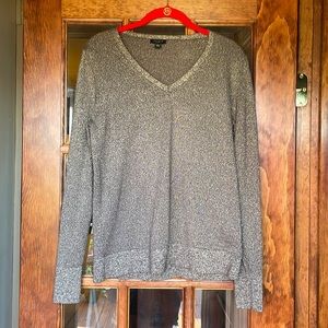 Ann Taylor, long sleeve, brownish/gray shimmer shirt. Size-Large